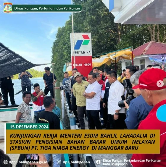 Kunjungan Kerja Menteri ESDM Bahlil Lahadalia di Stasiun Pengisian Bahan Bakar Umum Nelayan (SPBUN) PT. Tiga Niaga Energy di Manggar Baru Kunjungan Kerja Menteri ESDM Bahlil Lahadalia di Stasiun Pengisian Bahan Bakar Umum Nelayan (SPBUN) PT. Tiga Niaga Energy di Manggar Baru